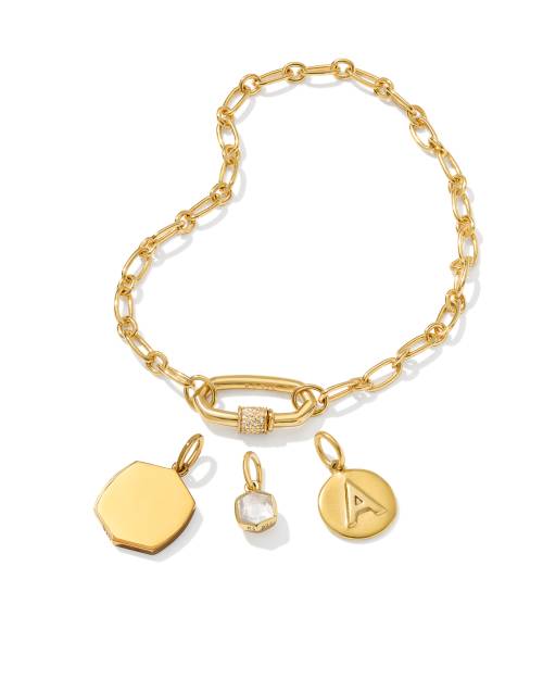 Birthstone and Coin Letter Charm Bracelet Set